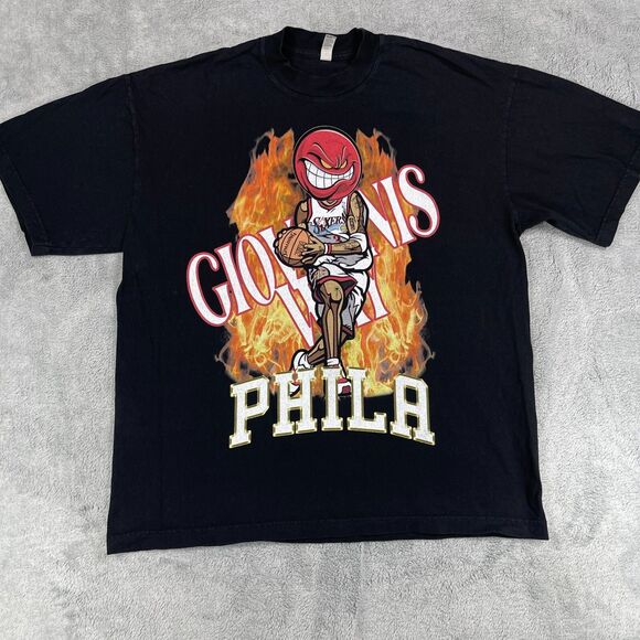 Philadelphia 76ers Allen Iverson Basketball T-Shirt Men Large Black Graphic - Picture 1 of 7